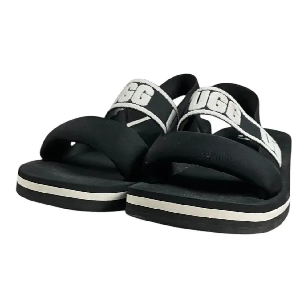 UGG Kids Kazuma Sling Sandals Size 13 Black & White Excellent Condition Summer